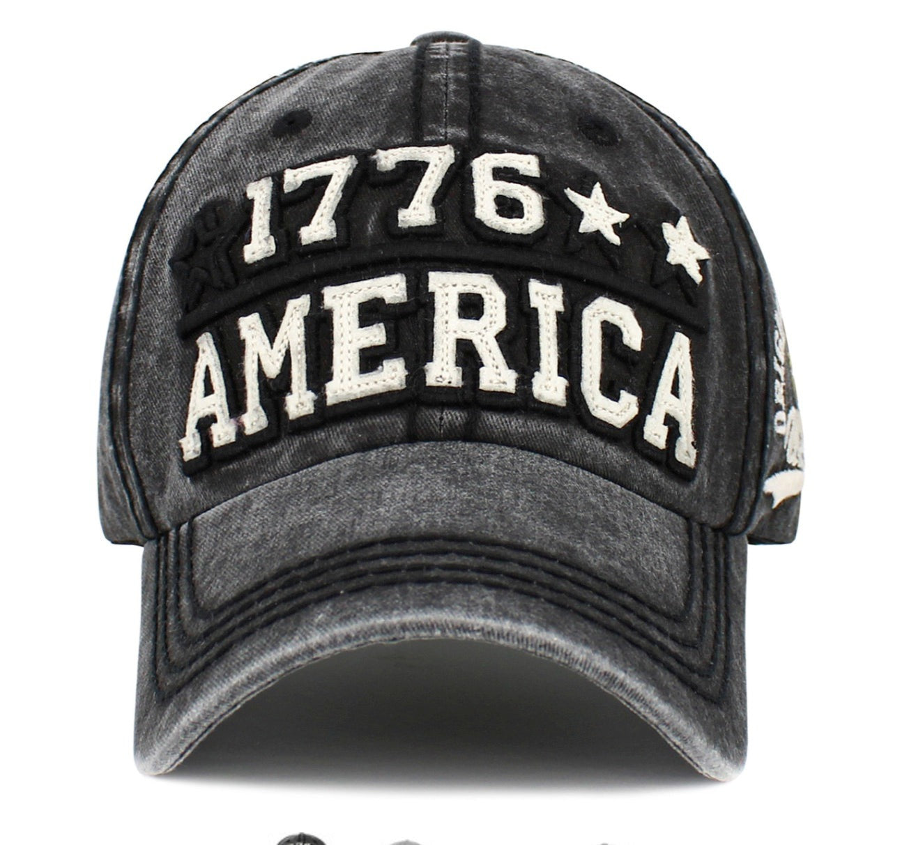 1776 AMERICA DISTRESSED VINTAGE BASEBALL DAD HAT