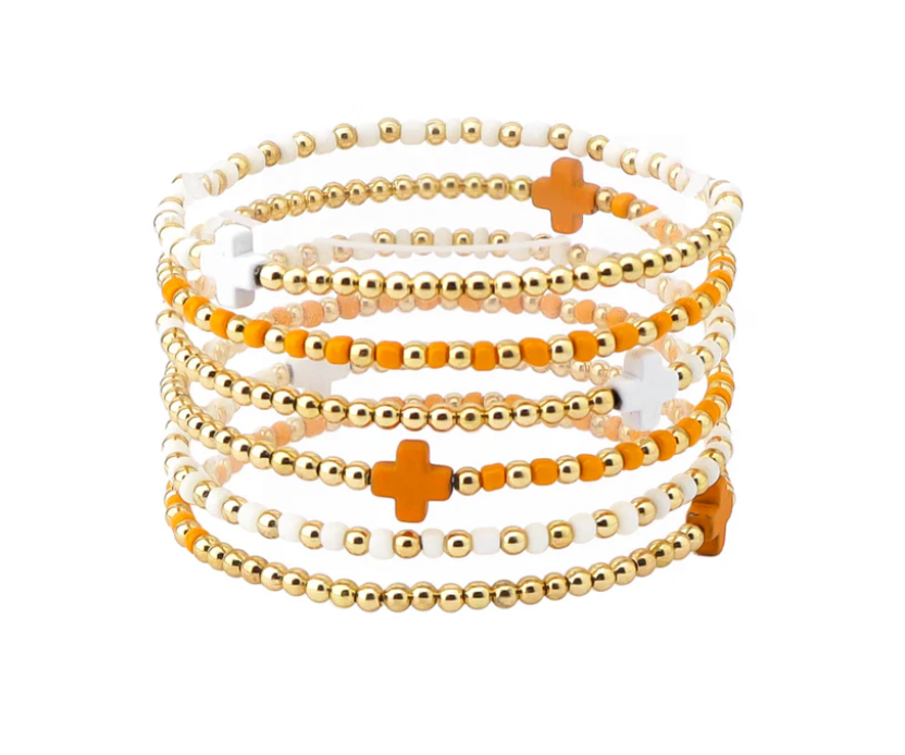 Game Day Set of 6 Beaded Stretch Bracelets (TN or GA)