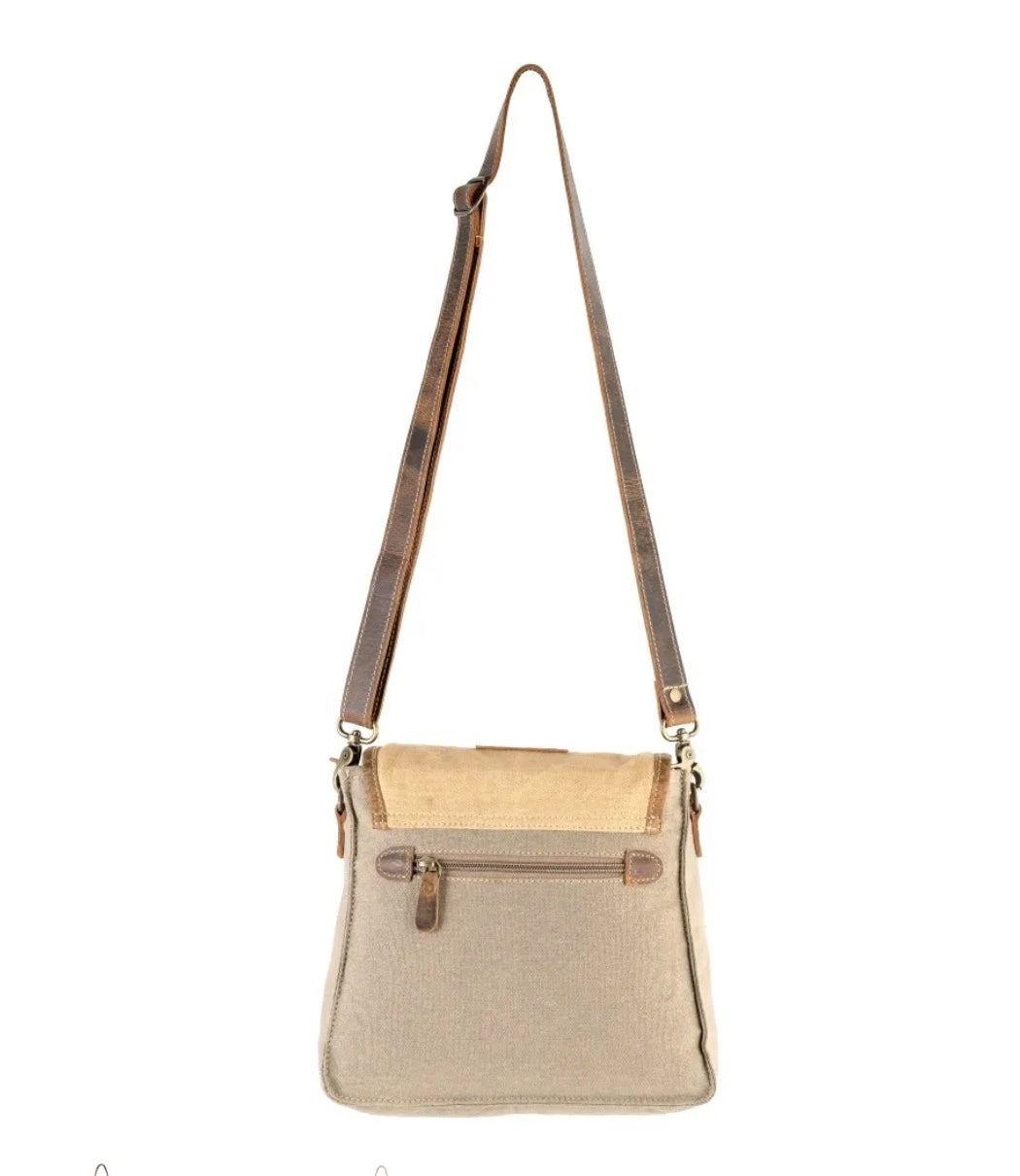 ARPINA CANVAS & LEATHER CROSSBODY HANDBAG by SIXTEASE®