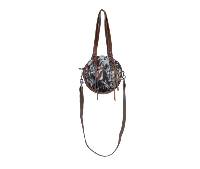 CONCEPT LEATHER AND COWHIDE HAIR-ON HANDBAG by MYRA BAG®