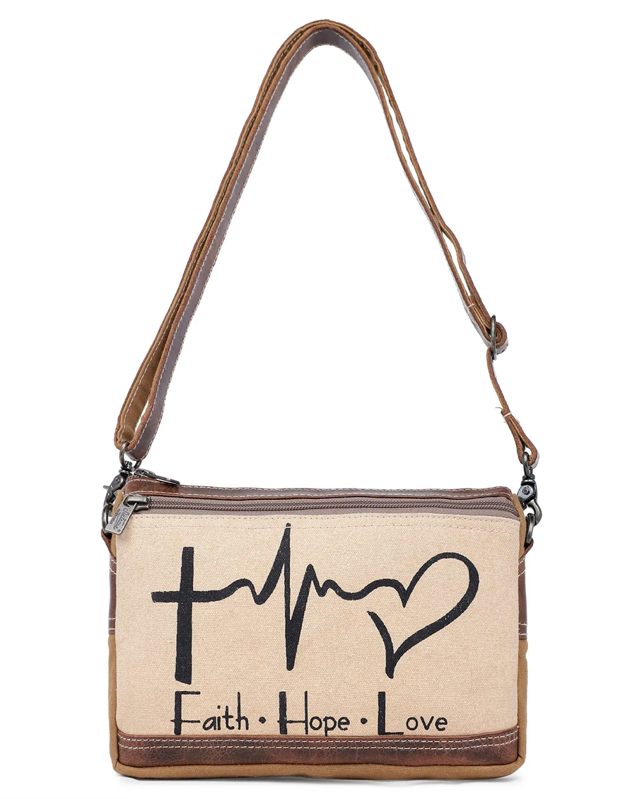 FAITH HOPE LOVE CROSSBODY HANDBAG by SIXTEASE®