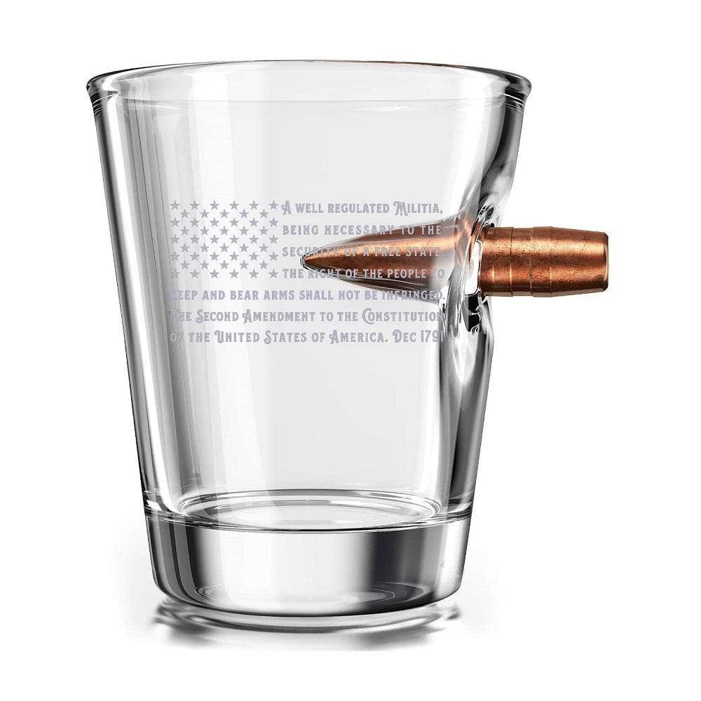 2nd Amendment Shot Glass With Bullet