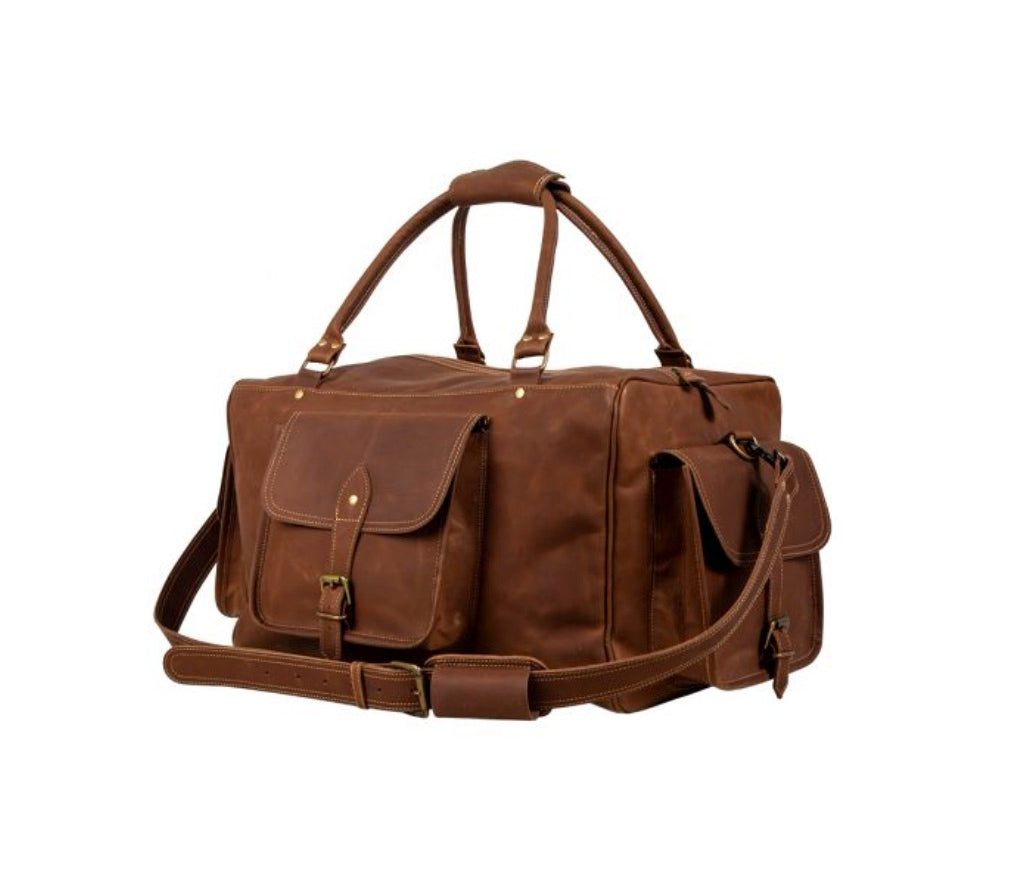 CARRINGTON GENUINE ALL LEATHER TRAVEL DUFFLE BAG by MYRA BAG®