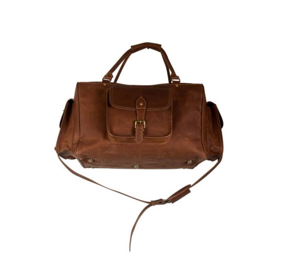 CARRINGTON GENUINE ALL LEATHER TRAVEL DUFFLE BAG by MYRA BAG®