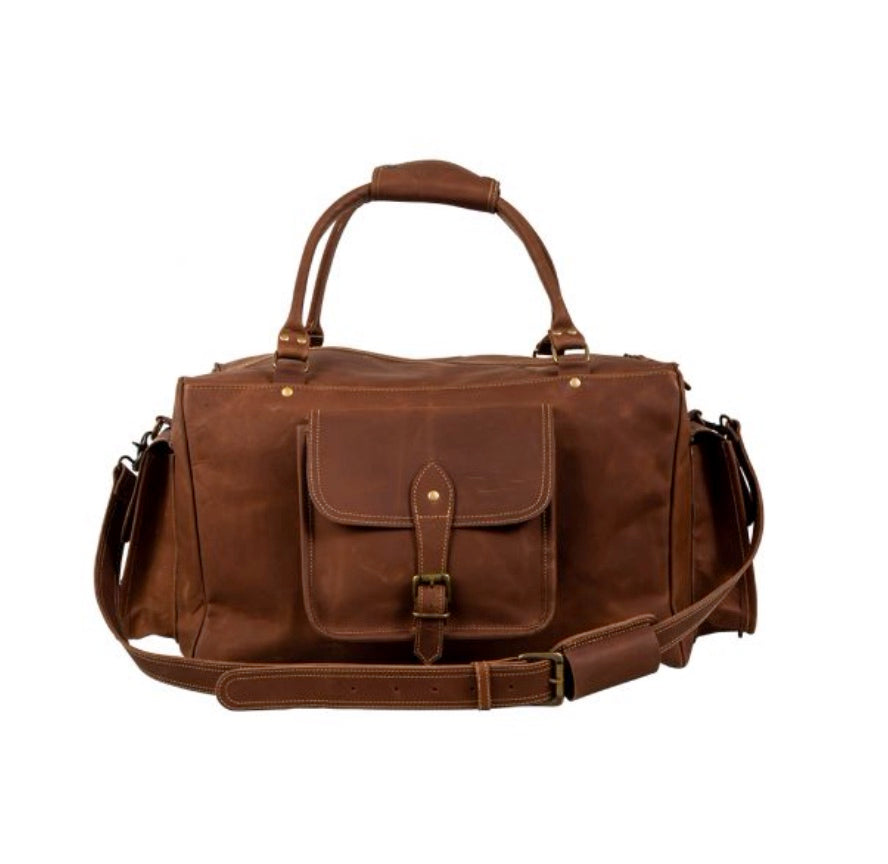CARRINGTON GENUINE ALL LEATHER TRAVEL DUFFLE BAG by MYRA BAG®