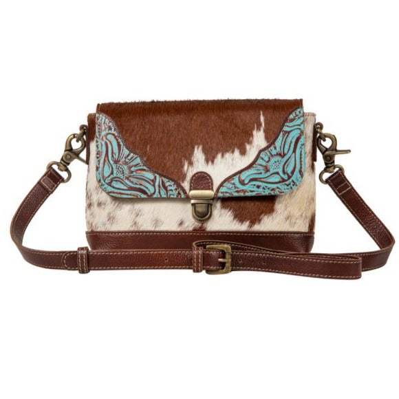 RIDGE MORNING GLORY LEATHER AND COWHIDE HANDBAG by MYRA BAG®