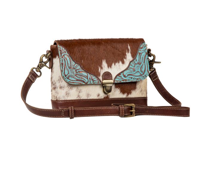 RIDGE MORNING GLORY LEATHER AND COWHIDE HANDBAG by MYRA BAG®