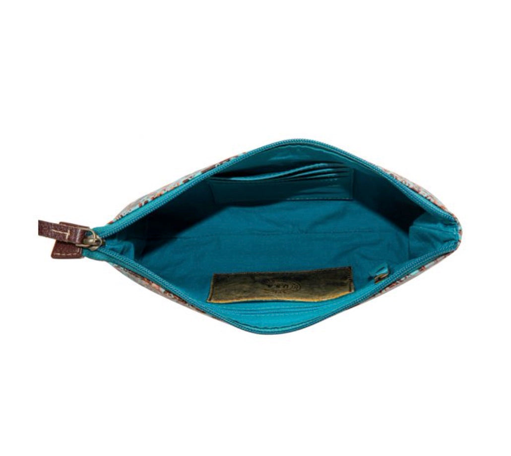 JACKSBORROW CACTUS BLOOM EMBOSSED LEATHER CLUTCH BAG by MRYA BAG®