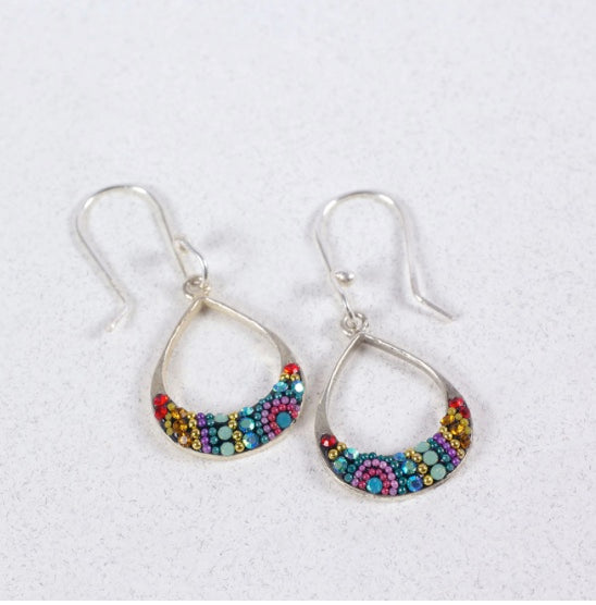 PETITE ROUND MOON DROP EARRINGS by MOSAICO JEWELS®