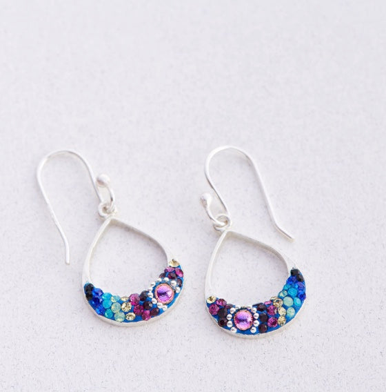 PETITE ROUND MOON DROP EARRINGS by MOSAICO JEWELS®