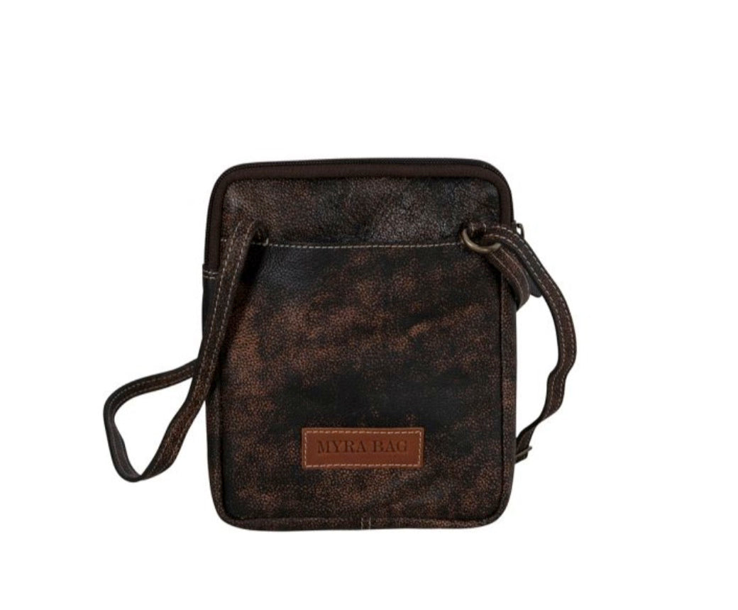 SANTA MESA MINI LEATHER & HAIRON BAG IN LIGHT COWHIDE HANDBAG by MYRA BAG®