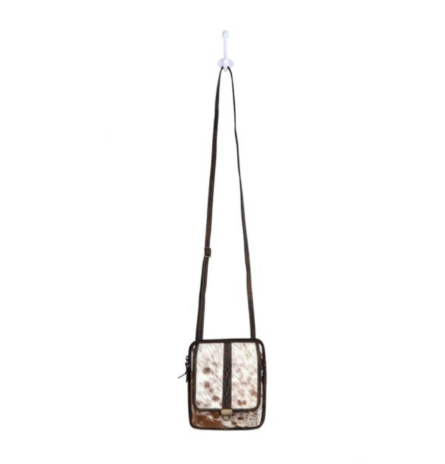 SANTA MESA MINI LEATHER & HAIRON BAG IN LIGHT COWHIDE HANDBAG by MYRA BAG®