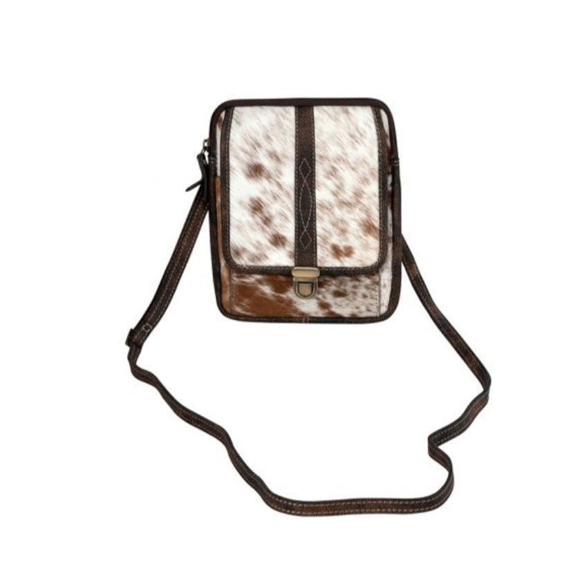 SANTA MESA MINI LEATHER & HAIRON BAG IN LIGHT COWHIDE HANDBAG by MYRA BAG®