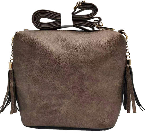 CROSSBODY BAG WITH 2 SIDE TASSEL ZIPPERS