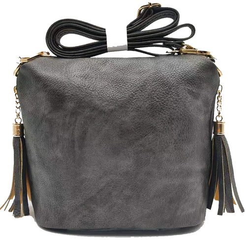 CROSSBODY BAG WITH 2 SIDE TASSEL ZIPPERS
