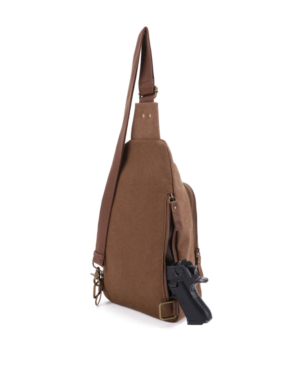 GLACIER CANVAS SLING SHOULDER CONCEALED BACKPACK by JESSIE JAMES