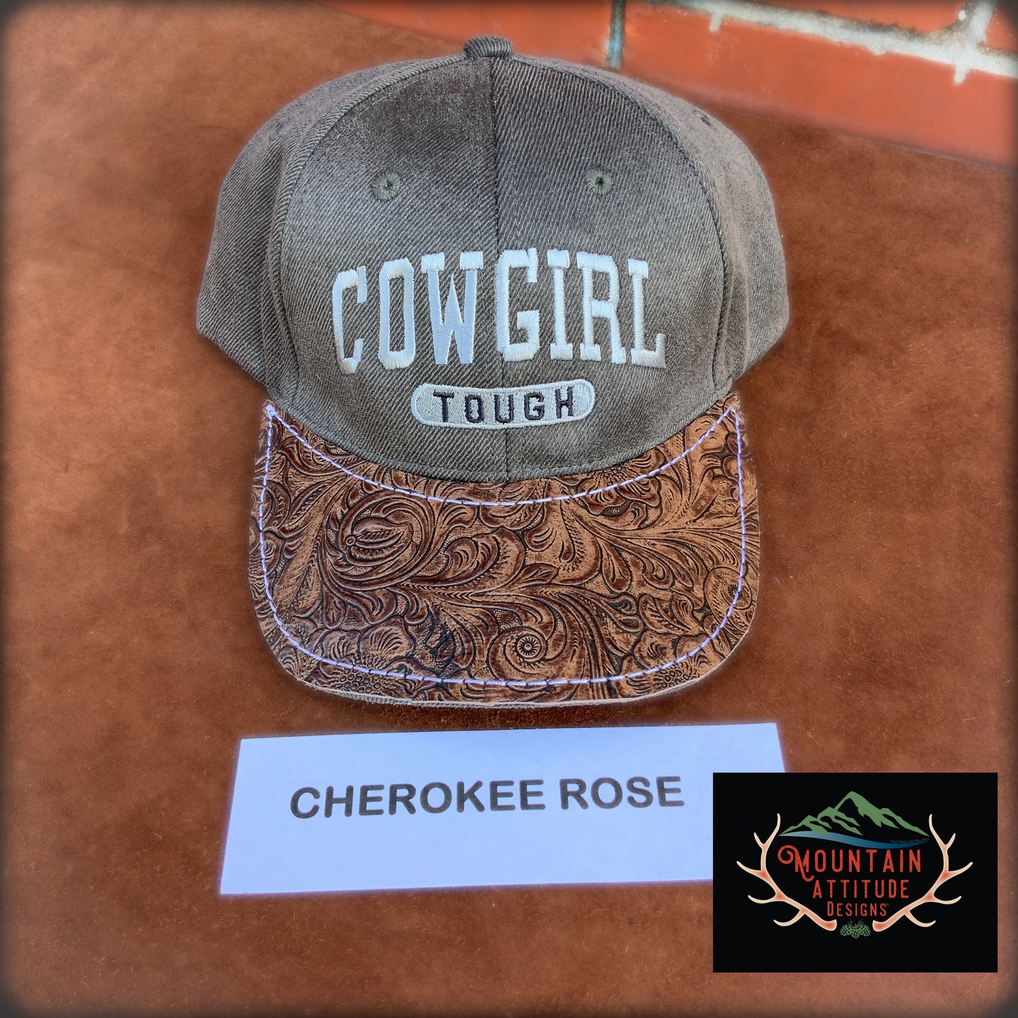 COWGIRL TOUGH HAT COLLECTION - COWHIDE/EMBOSSED LEATHER BRIMS WESTERN WEAR