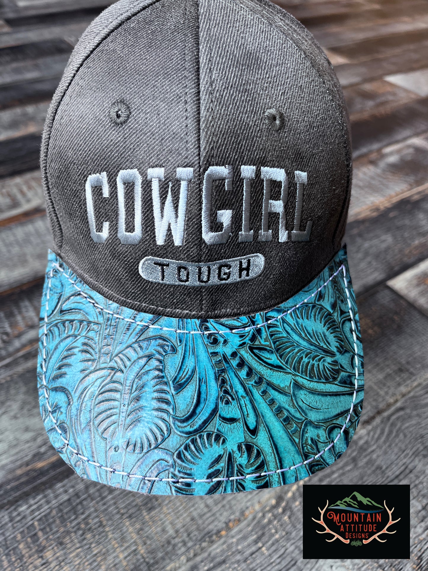 COWGIRL TOUGH HAT COLLECTION - COWHIDE/EMBOSSED LEATHER BRIMS WESTERN WEAR