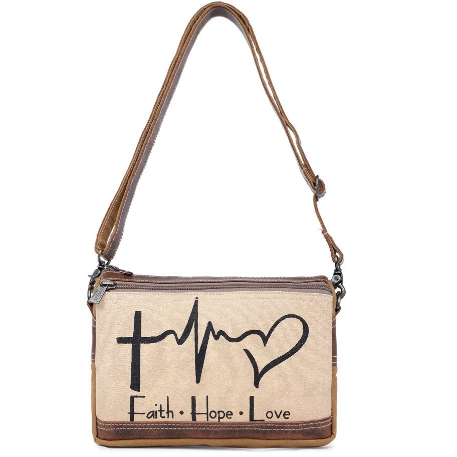 FAITH HOPE LOVE CROSSBODY HANDBAG by SIXTEASE®