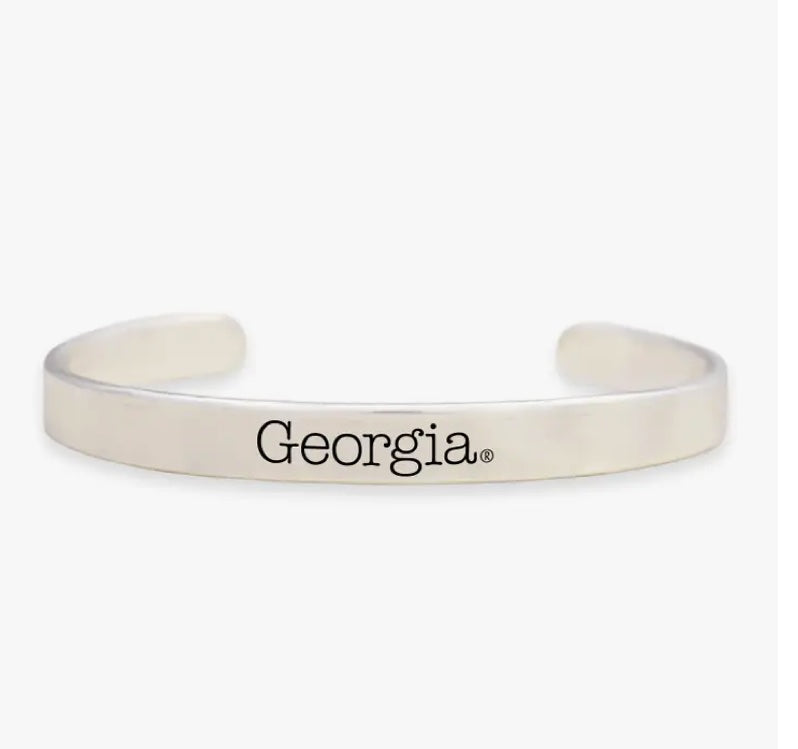 GEORGIA COLLEGE PHRASE CUFF SILVER