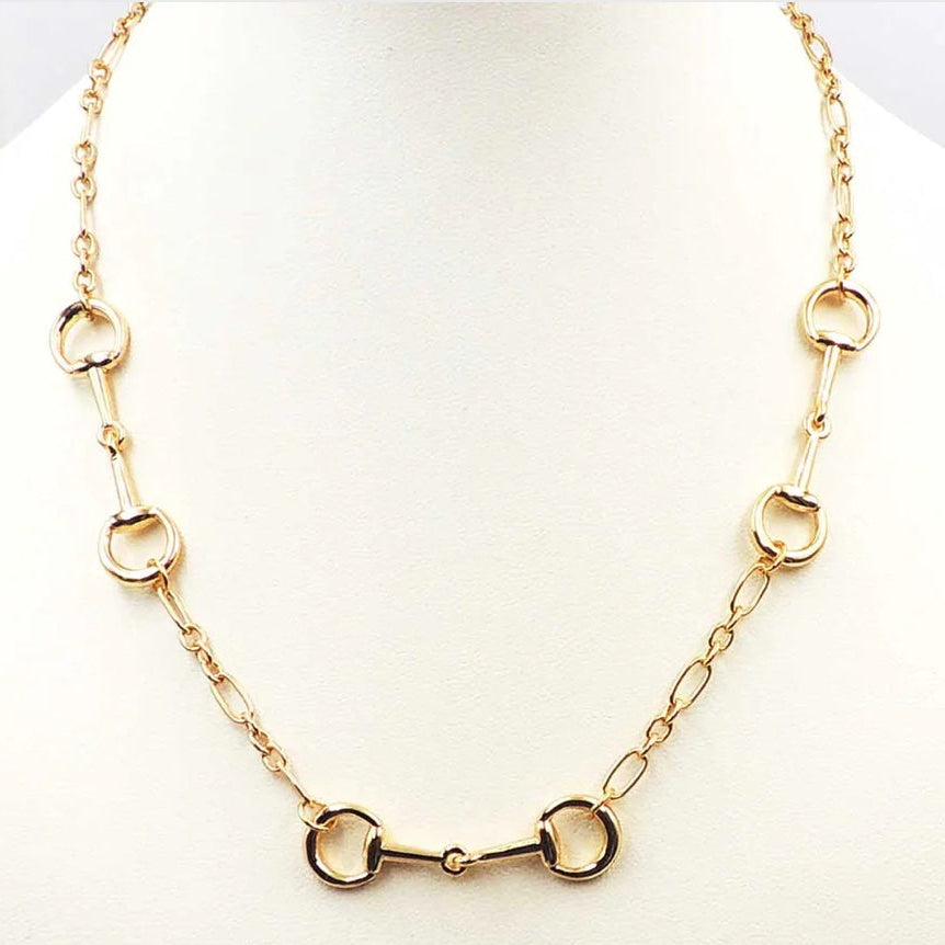 Gold Horsebit Chain 16"-18" Necklace