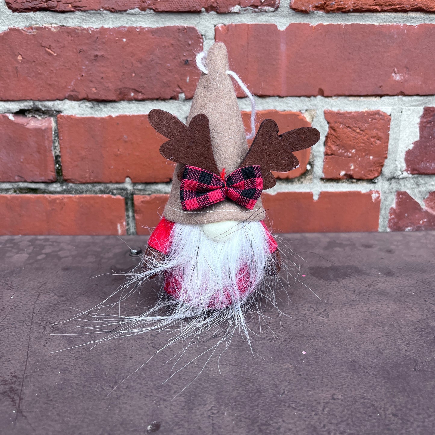 REINDEER BUFFALO PLAID GNOME ORNAMENTS