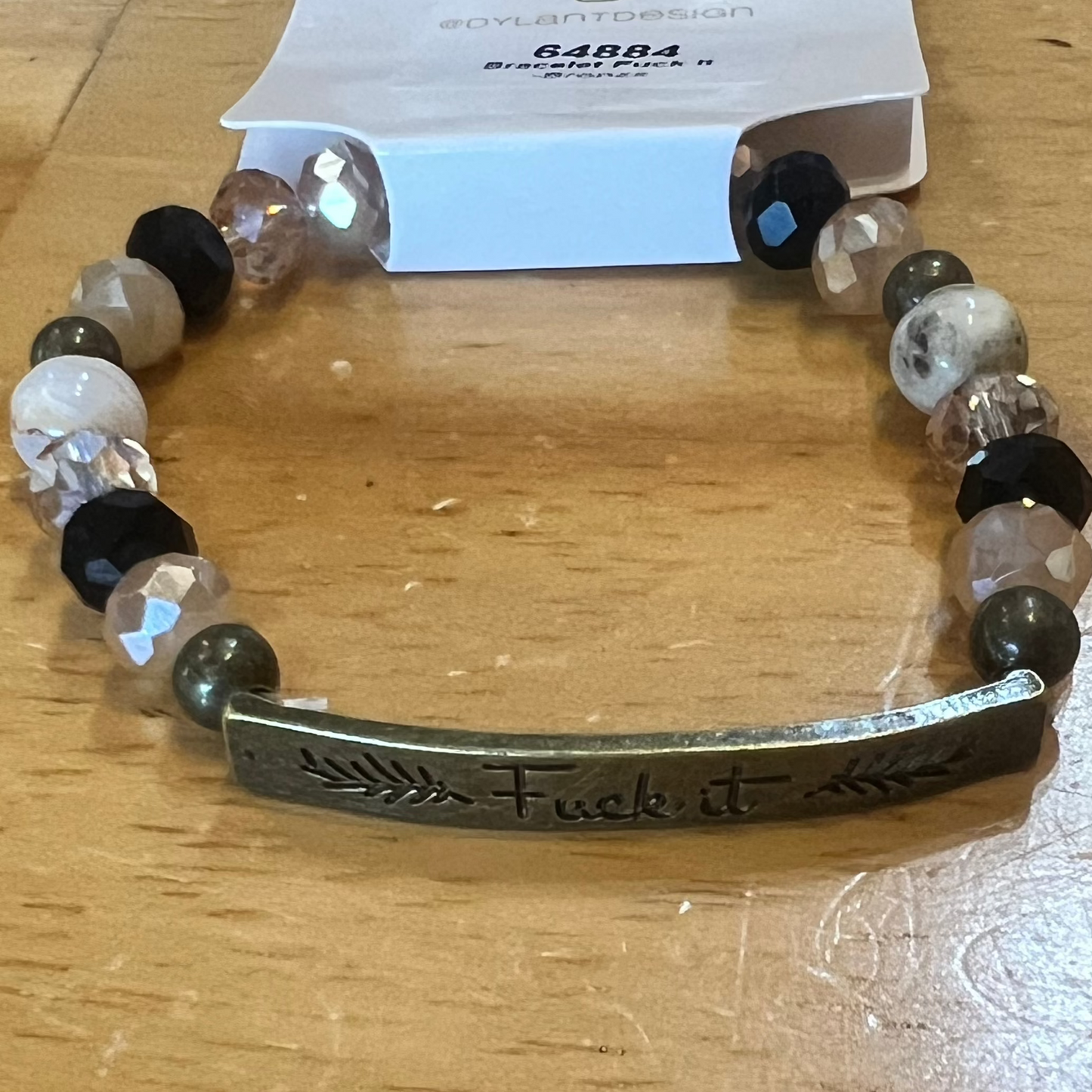 SASSY SEMI-PRECIOUS "FUCK-IT" BEADED BRACELET - HANDMADE JEWELRY