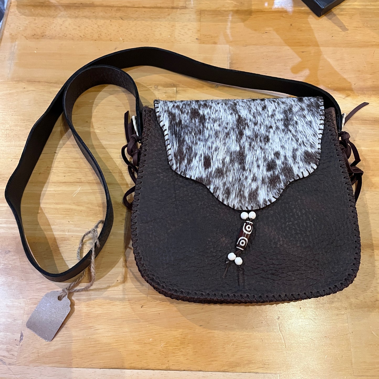 HANDCRAFTED & HAND SEWED COWHIDE PURSE