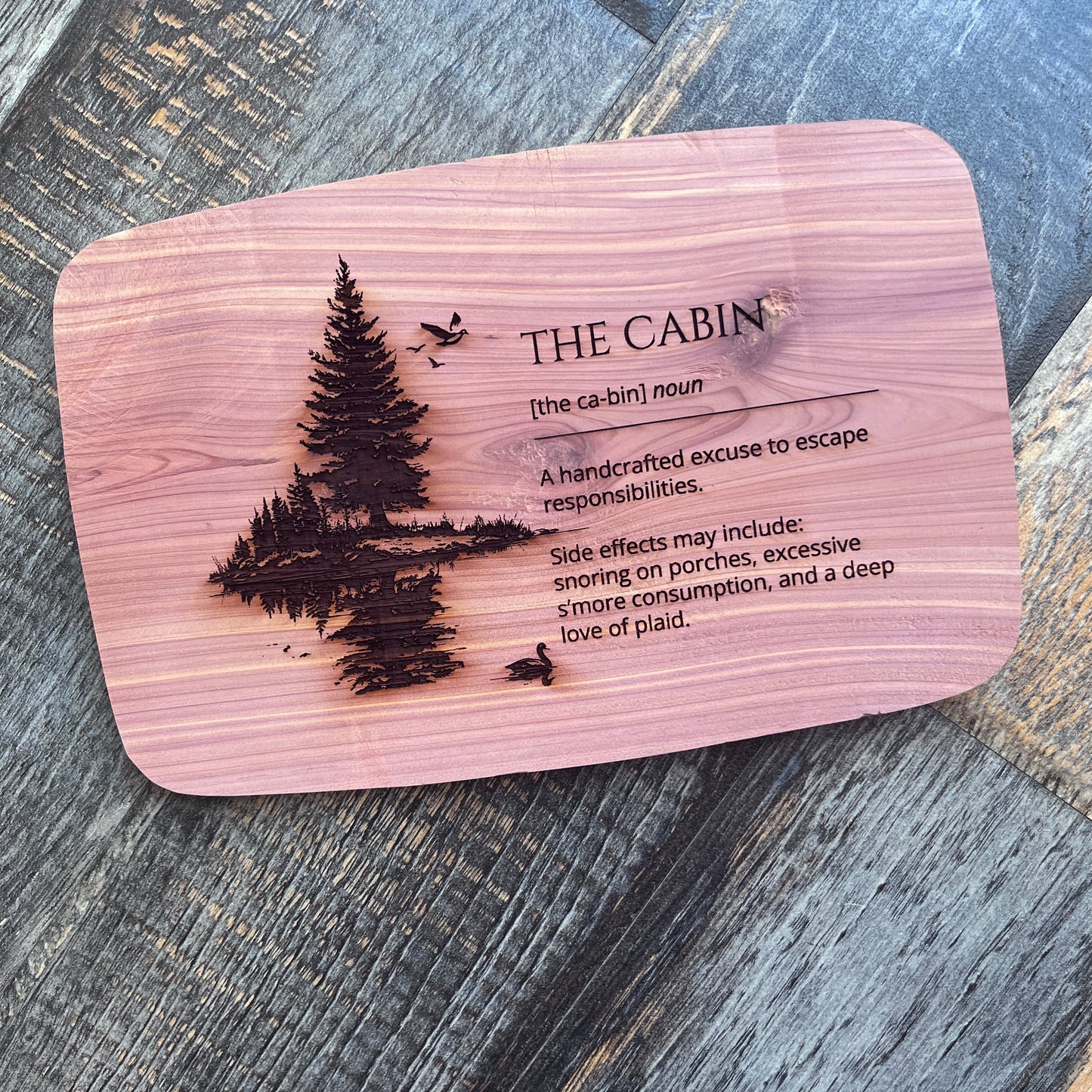 THE CABIN - Handcrafted Custom Laser Engraved Cutting Board