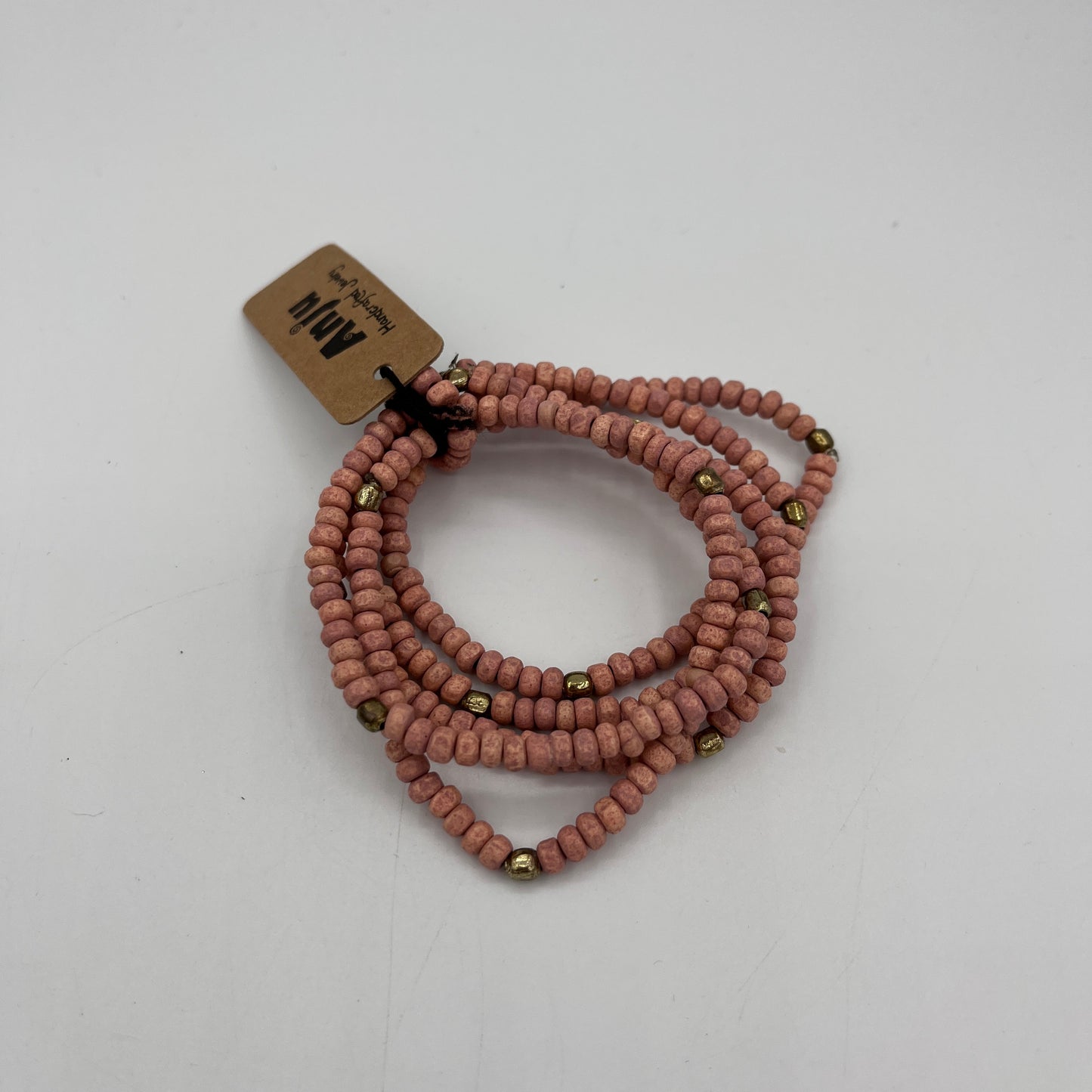 ANJU WOOD BEADED STRETCH BRACELETS