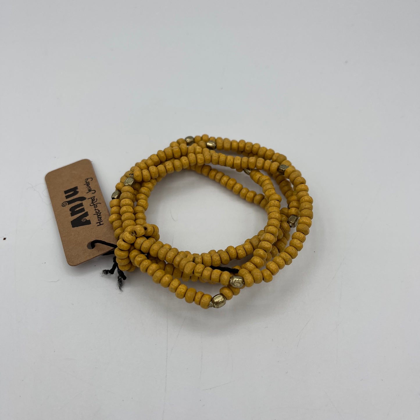 ANJU WOOD BEADED STRETCH BRACELETS