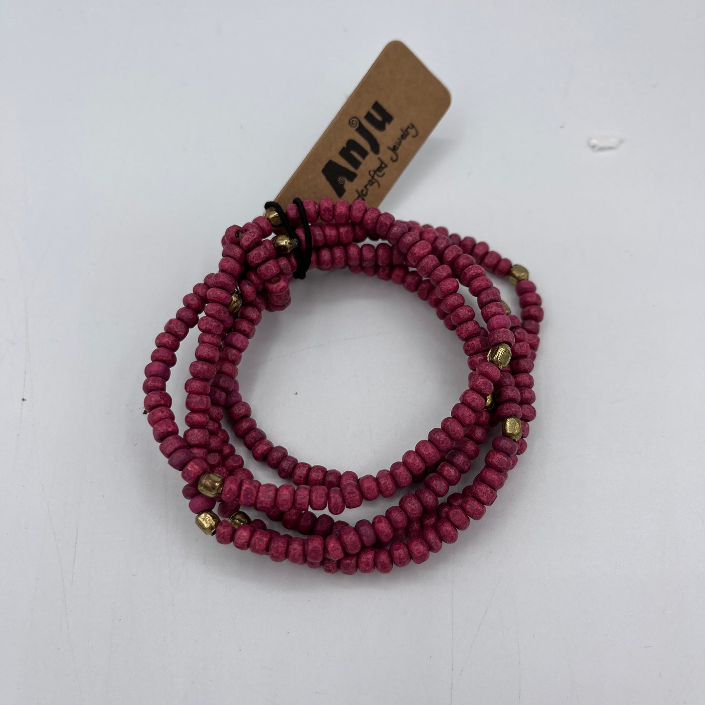 ANJU WOOD BEADED STRETCH BRACELETS