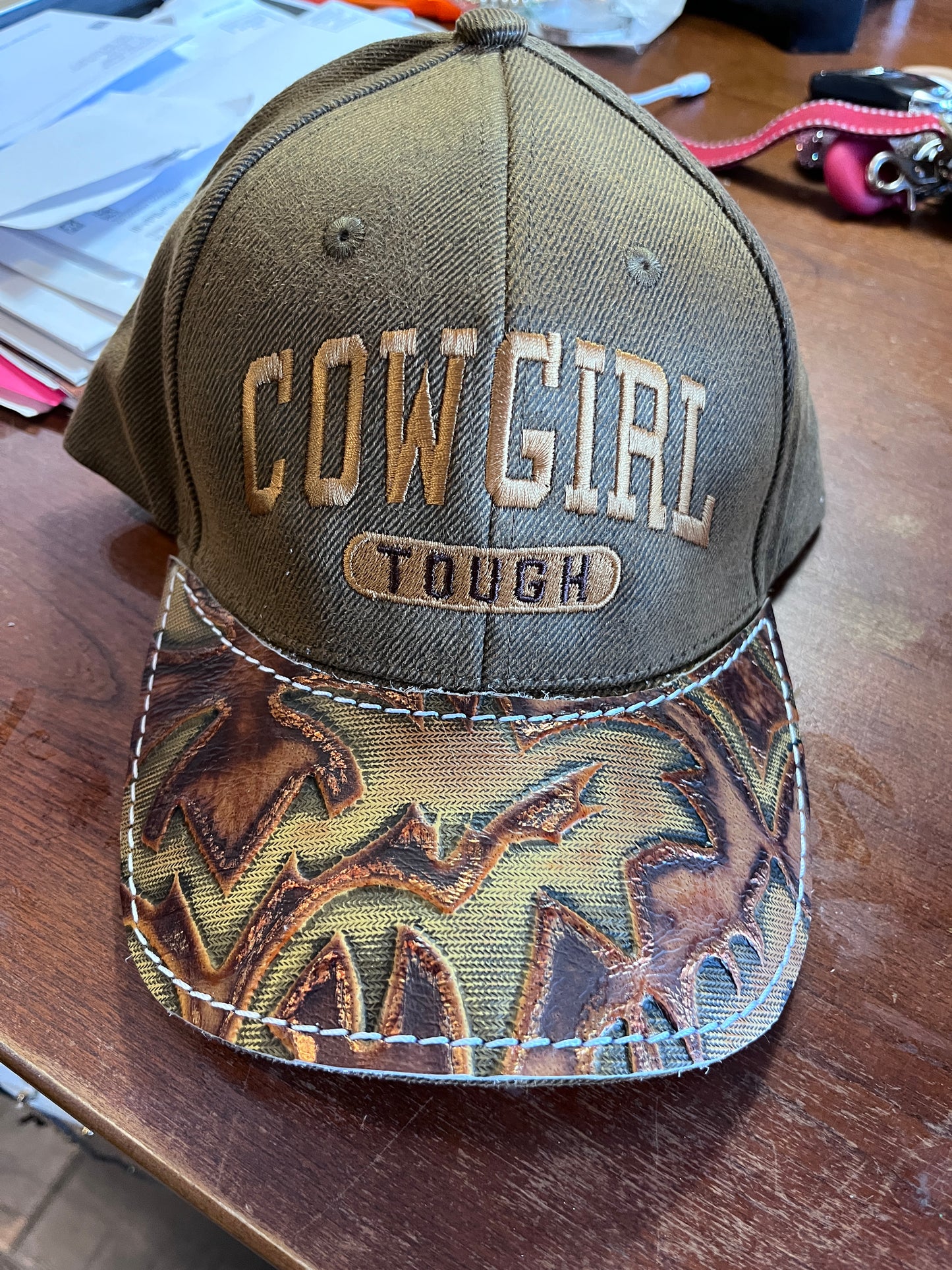 COWGIRL TOUGH HAT COLLECTION - COWHIDE/EMBOSSED LEATHER BRIMS WESTERN WEAR