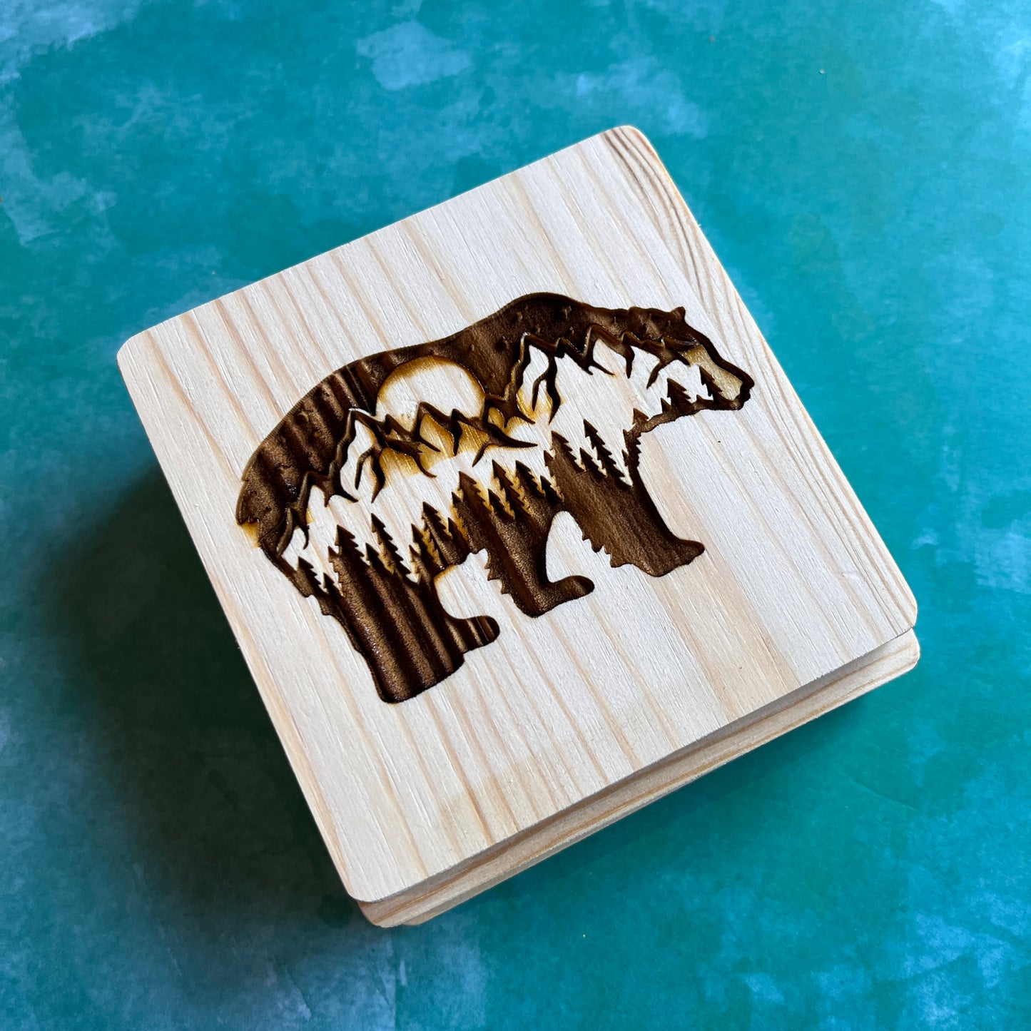 CUSTOM ENGRAVED BEAR COASTERS - SET OF 4 SQUARE