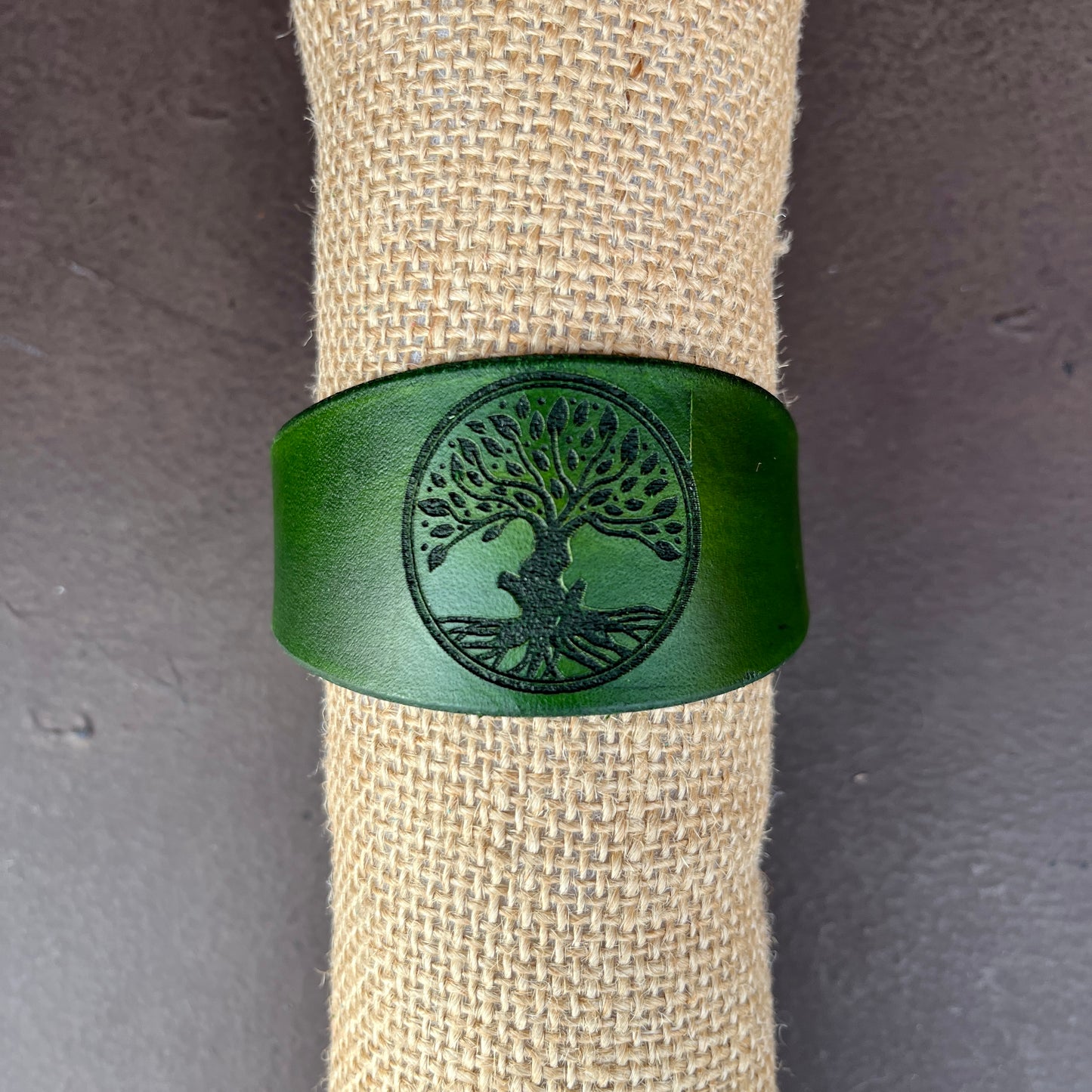 HANDCRAFTED TREE OF LIFE LEATHER CUFF