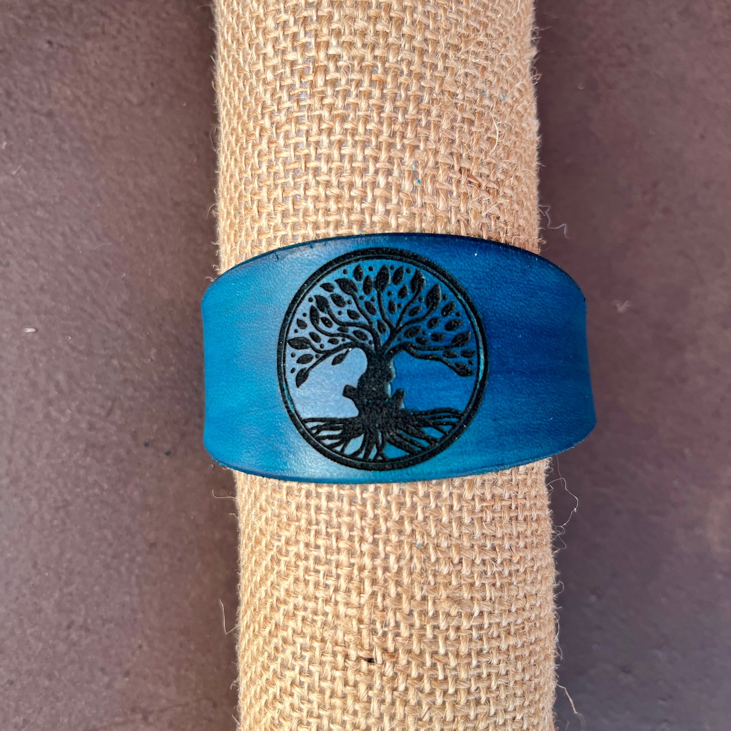 HANDCRAFTED TREE OF LIFE LEATHER CUFF