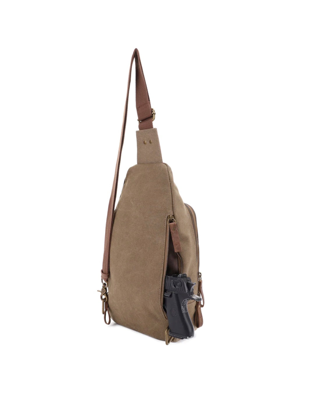 GLACIER CANVAS SLING SHOULDER CONCEALED BACKPACK by JESSIE JAMES
