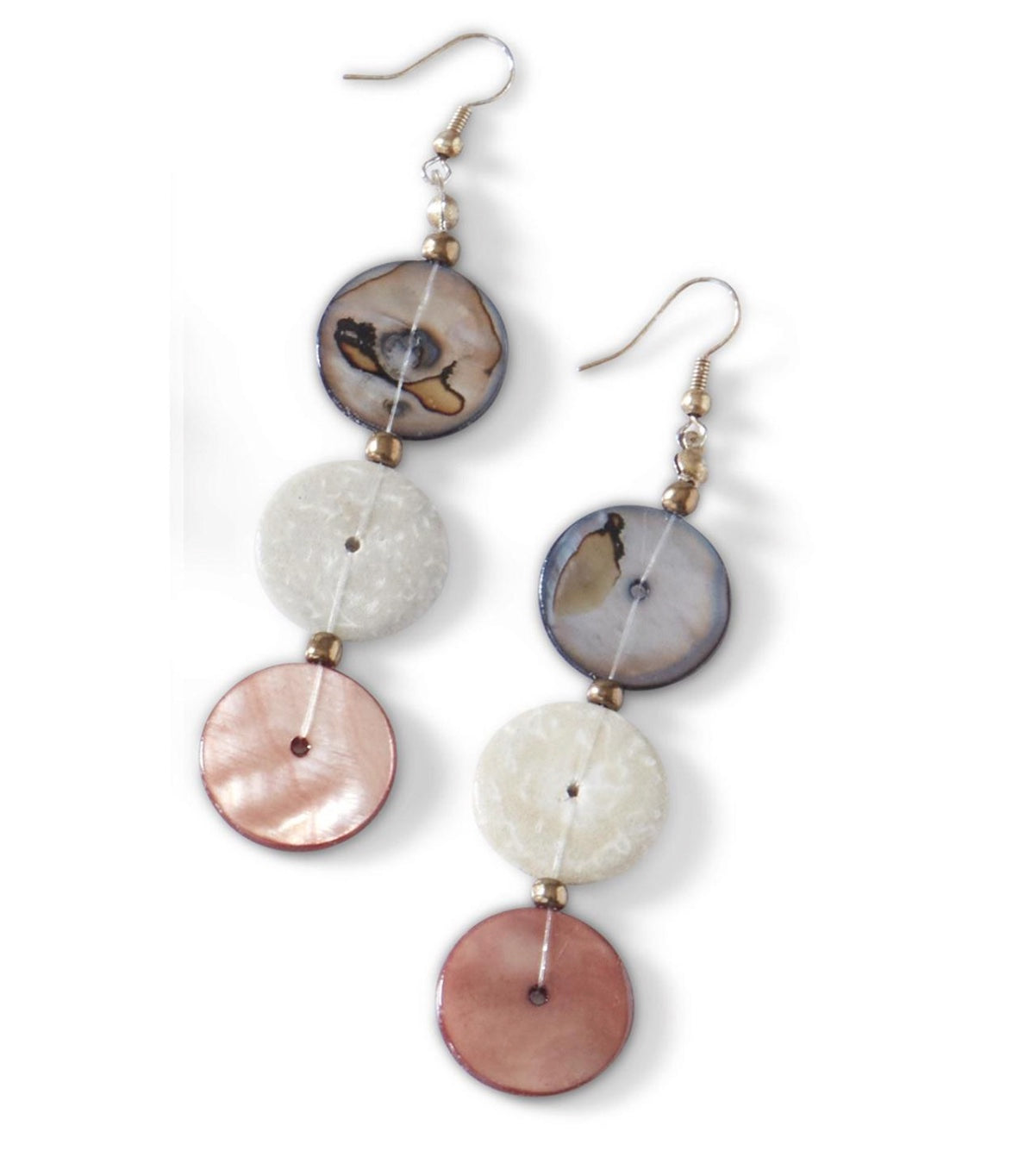 RUST GRAY IVORY BEAD ADJUSTABLE NECKLACE SET
