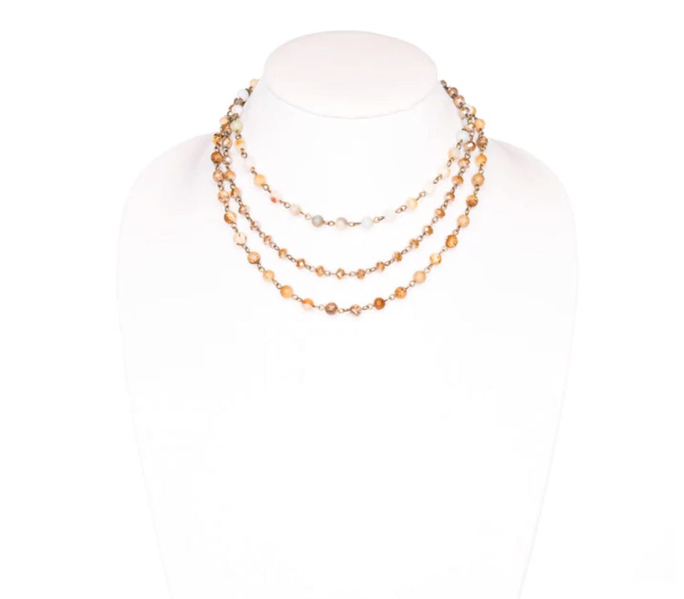 LISA NECKLACE IN JASPER & AMAZONITE