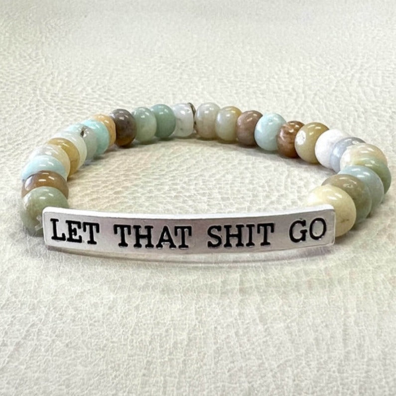 SASSY SEMI-PRECIOUS "LET THAT SHIT GO" BRACELETS