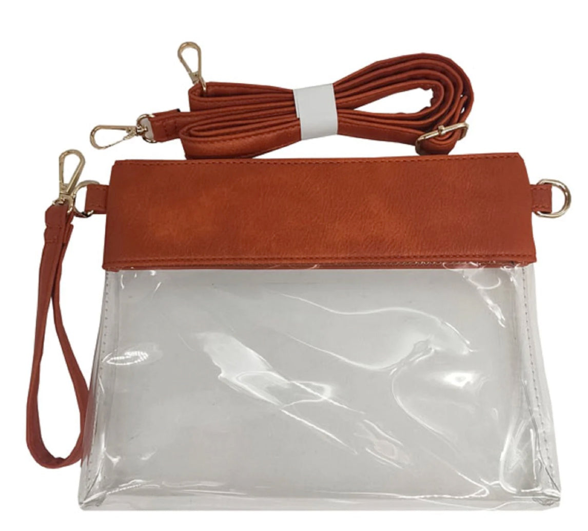 GAME DAY CLEAR CROSSBODY HANDBAG/CLUTCH