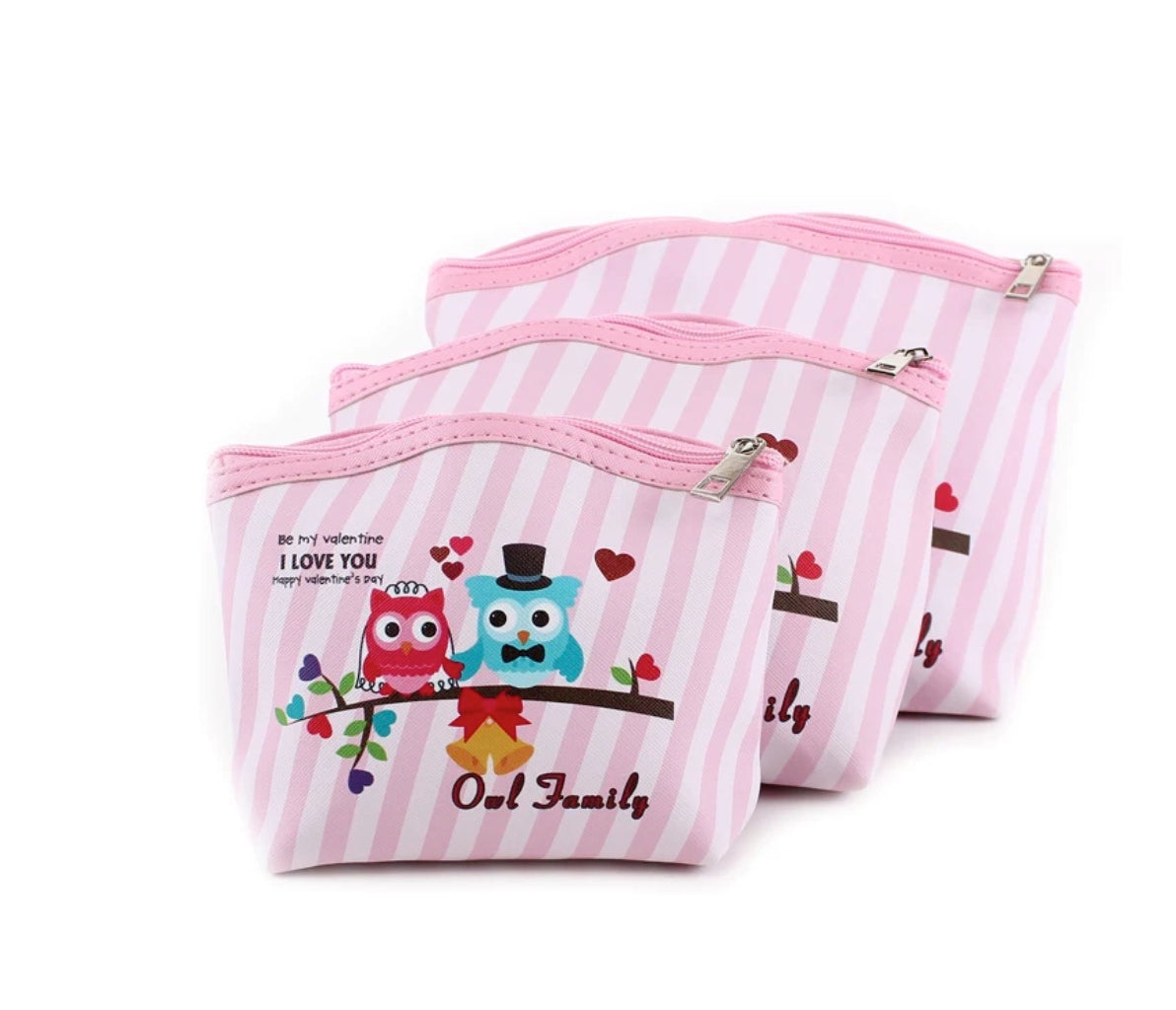 OWL FAMILY 3 PIECE COSMETIC/MAKEUP SET