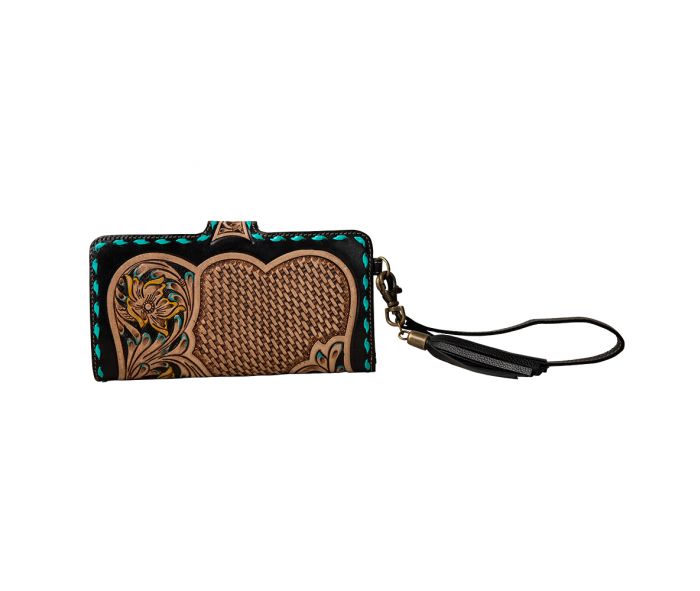 SANTA FE HAND-TOOLED WRISTLET WALLET by MYRA BAG