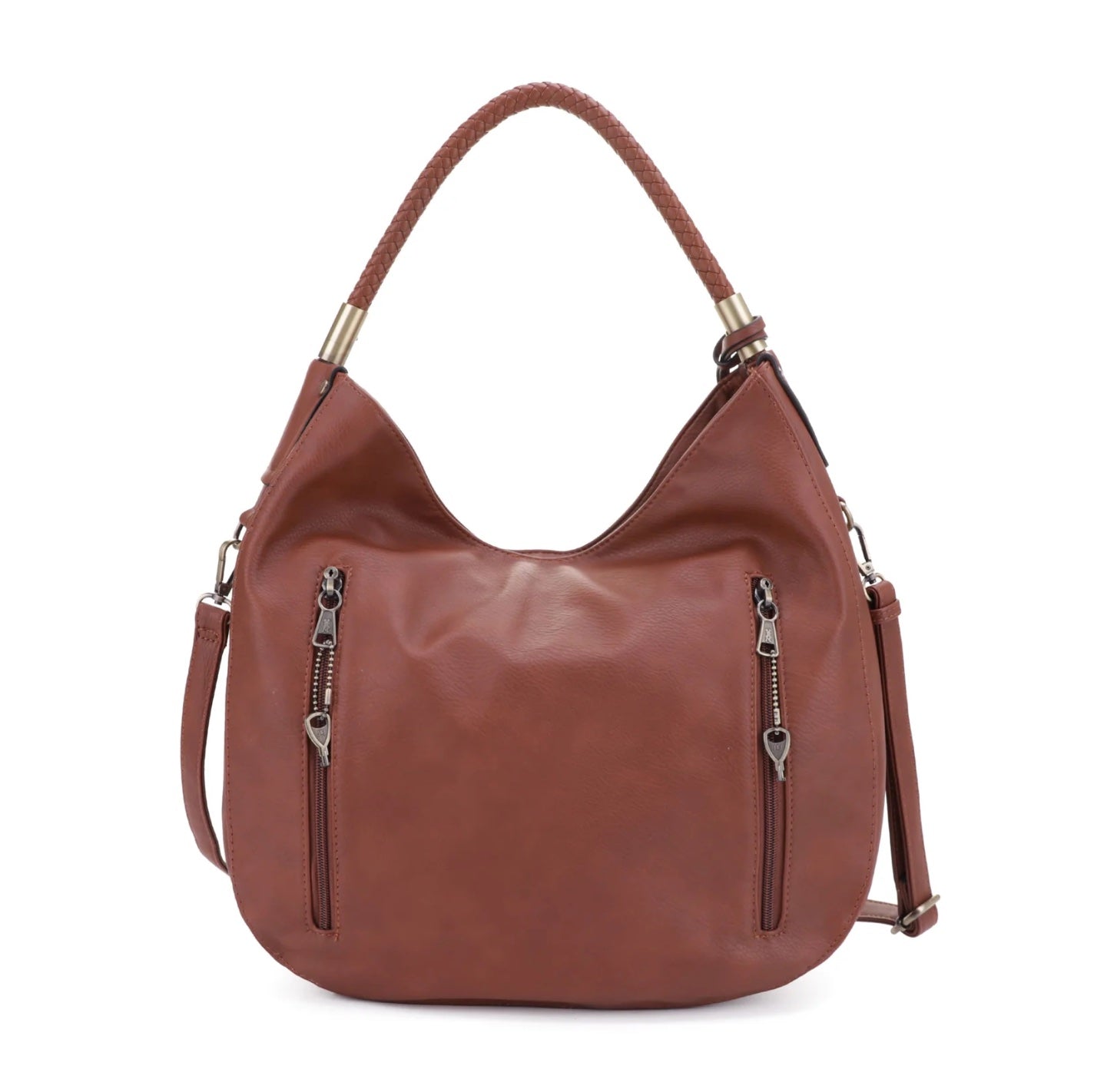 SIENNA CONCEAL CARRY LOCK AND KEY TASSEL HOBO SHOULDER HANDBAG