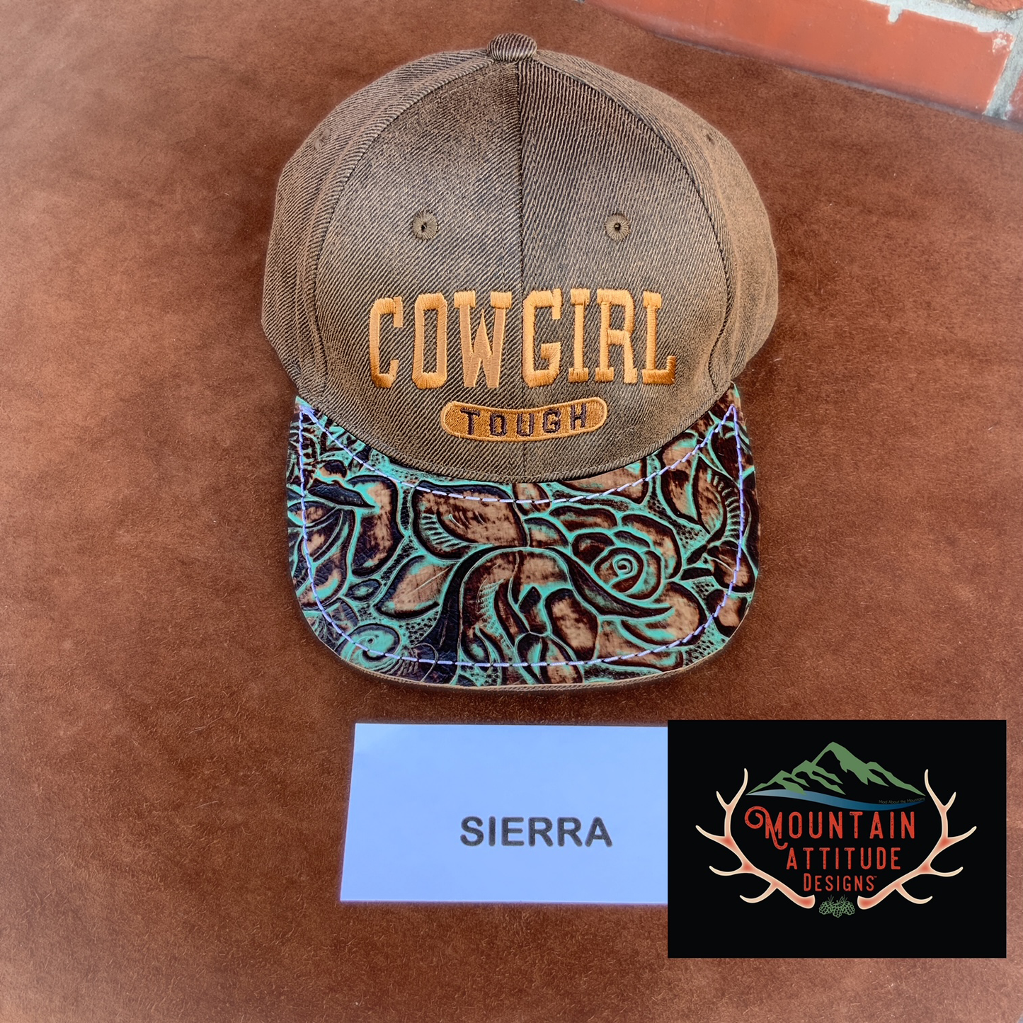 COWGIRL TOUGH HAT COLLECTION - COWHIDE/EMBOSSED LEATHER BRIMS WESTERN WEAR