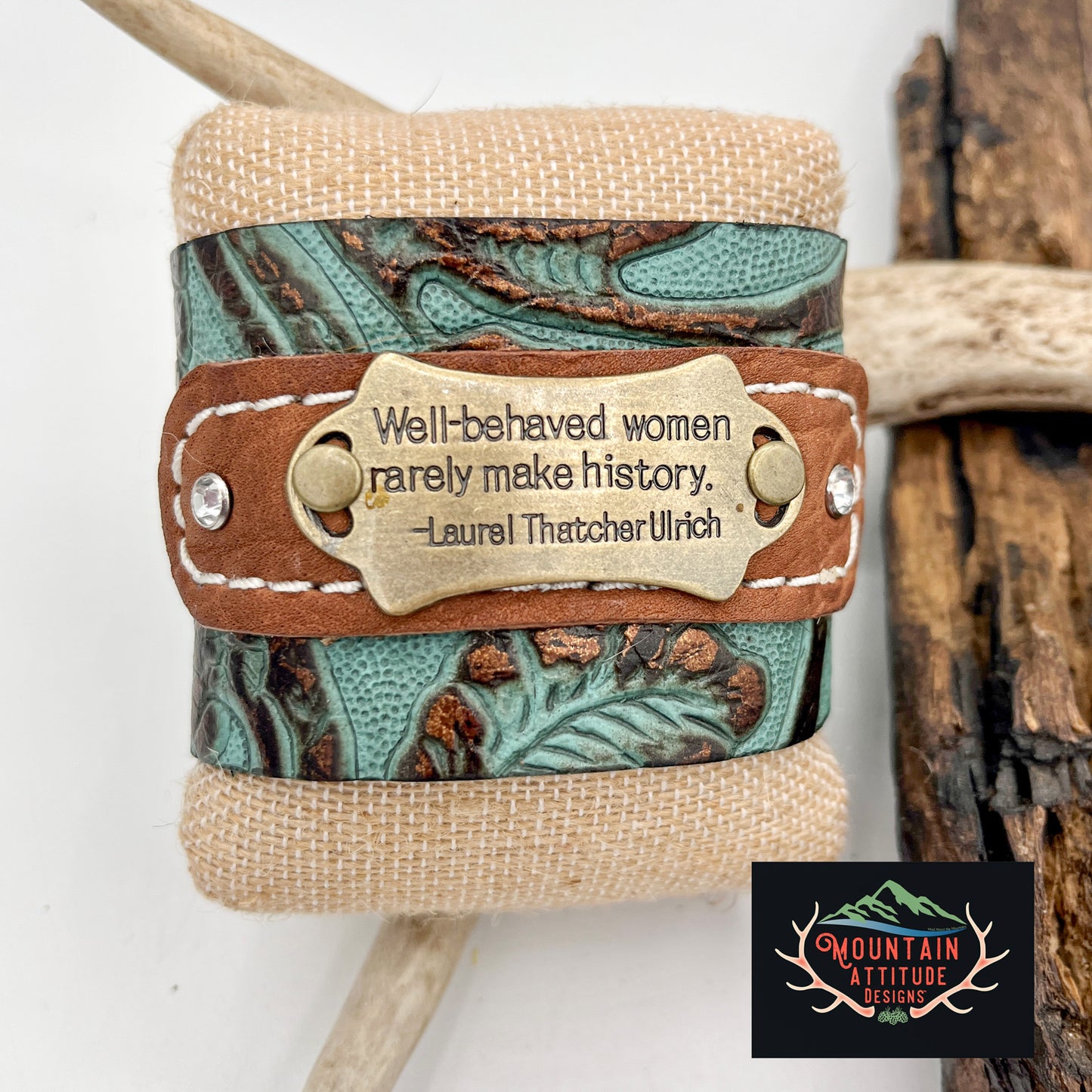 HANDCRAFTED WELL BEHAVED WOMAN LEATHER CUFF