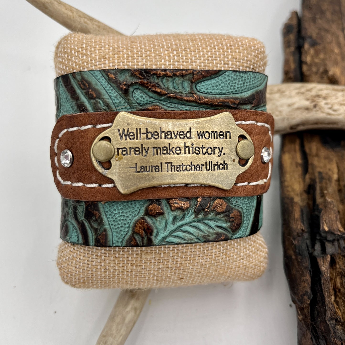 HANDCRAFTED WELL BEHAVED WOMAN LEATHER CUFF