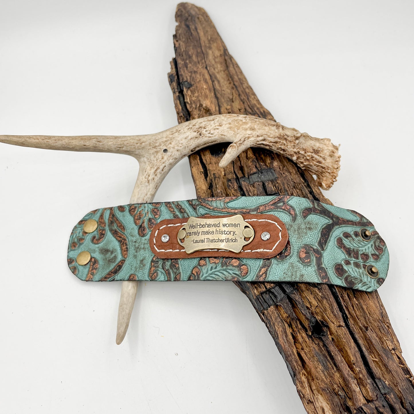 HANDCRAFTED WELL BEHAVED WOMAN LEATHER CUFF