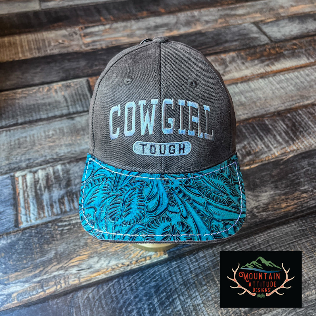 COWGIRL TOUGH HAT COLLECTION - COWHIDE/EMBOSSED LEATHER BRIMS WESTERN WEAR