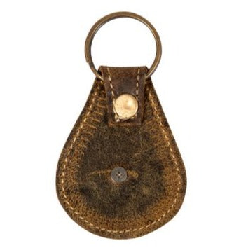 LEATHER WITH BURNISHED SILVER TURQUOISE CONCHO KEY FOB by MYRA BAG®